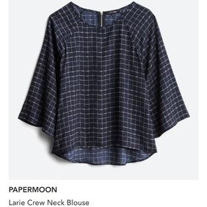 Women’s Navy Blouse size S.  NWT. Feminine flowing fit.